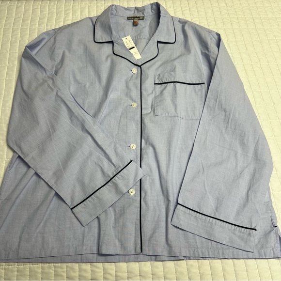 J. Crew Classic pajama pant set end-on-end cotton in Cool Lilac Blue Size Large - Picture 8 of 12